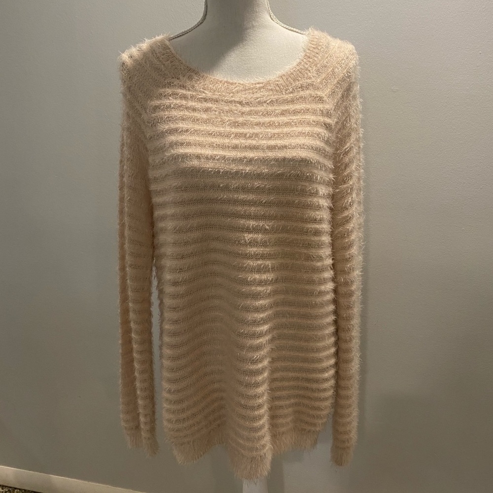 {Forever 21} pink fuzzy knitted sweater